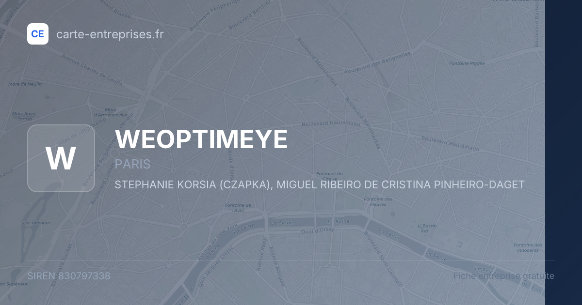 WEOPTIMEYE — 830797338 — fiche entreprise