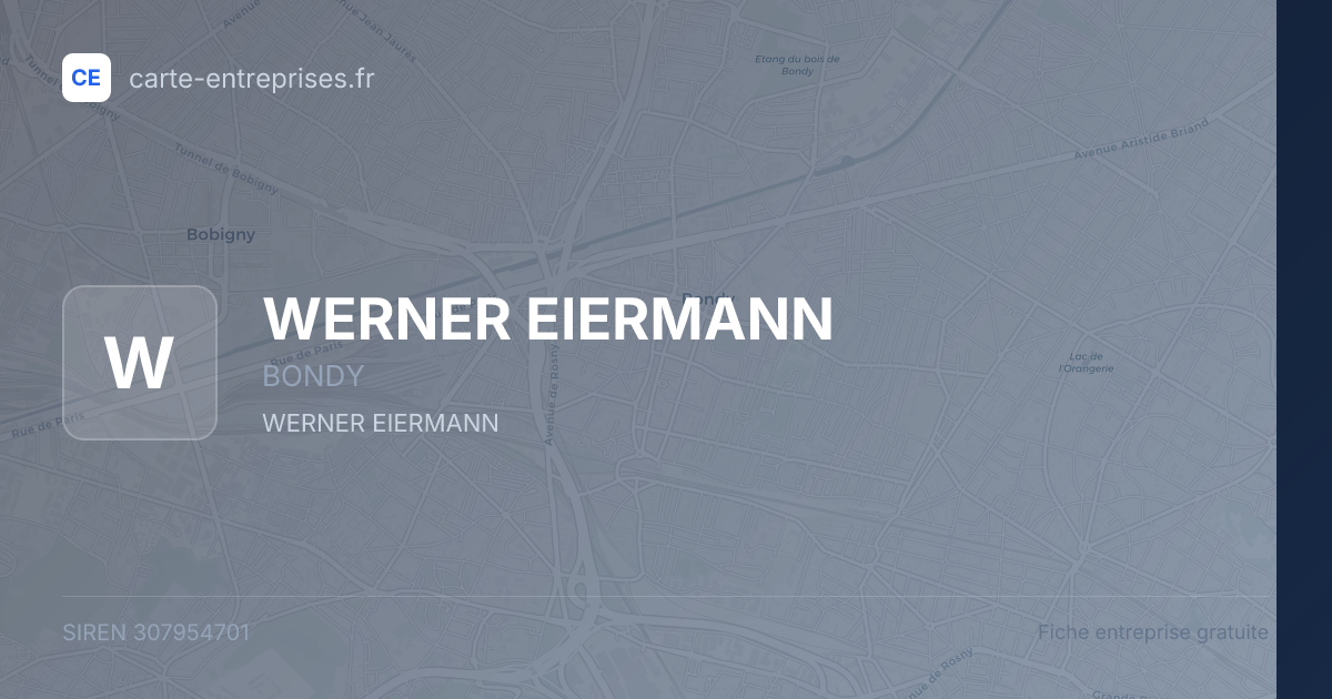 WERNER EIERMANN — 307954701 — fiche entreprise