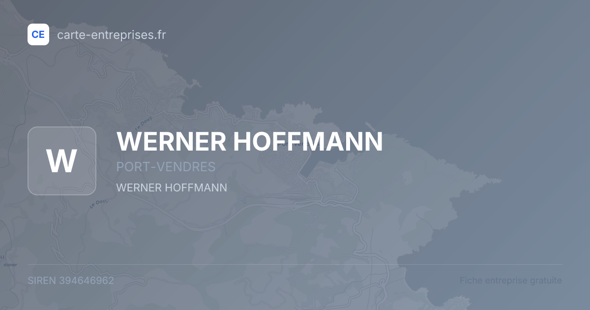 WERNER HOFFMANN — 394646962 — fiche entreprise