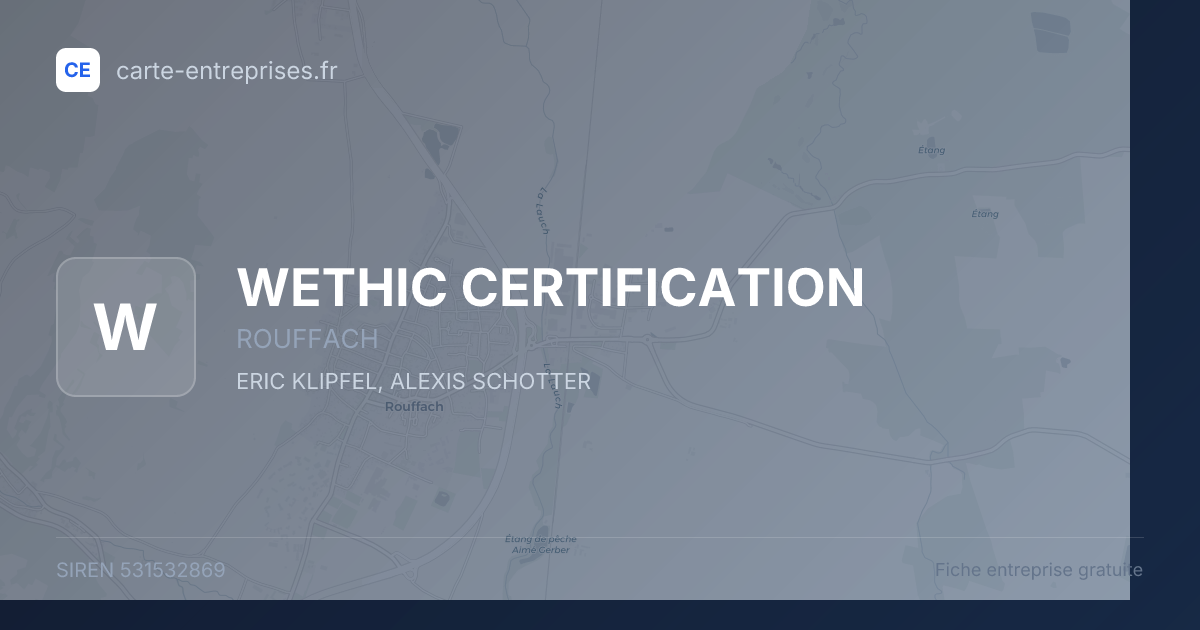 WETHIC CERTIFICATION — 531532869 — fiche entreprise