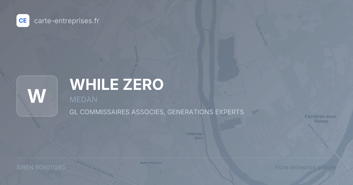 WHILE ZERO — 809011265 — fiche entreprise