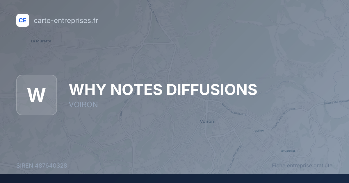 WHY NOTES DIFFUSIONS — 487640328 — fiche entreprise