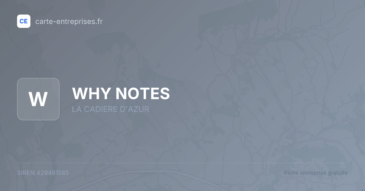 WHY NOTES — 429461585 — fiche entreprise