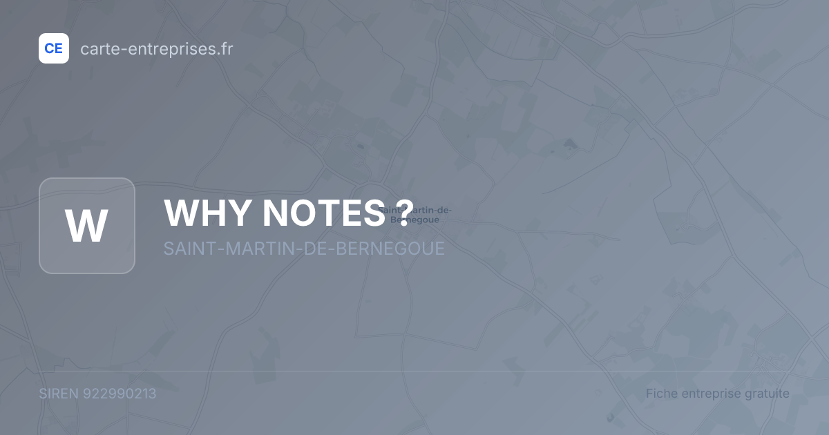 WHY NOTES ? — 922990213 — fiche entreprise