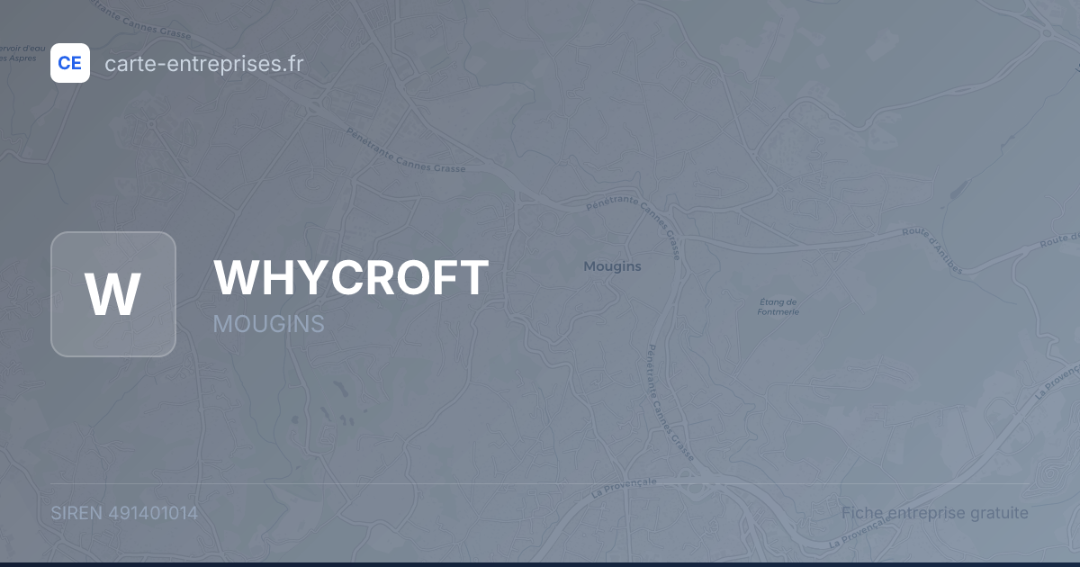 WHYCROFT — 491401014 — fiche entreprise
