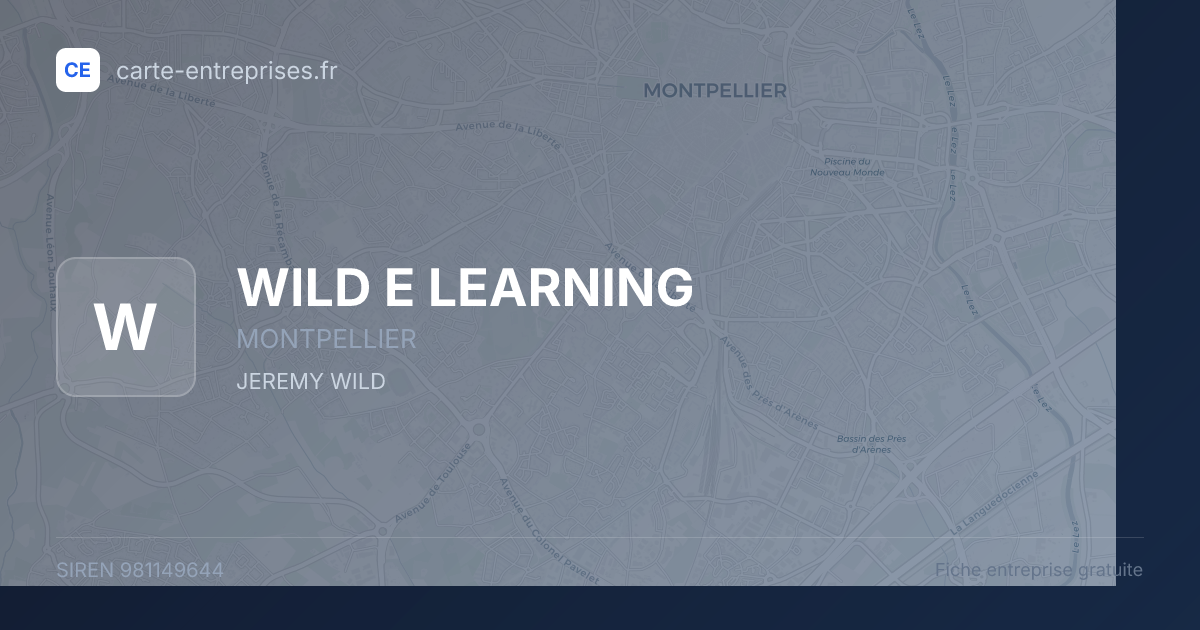 WILD E LEARNING — 981149644 — fiche entreprise