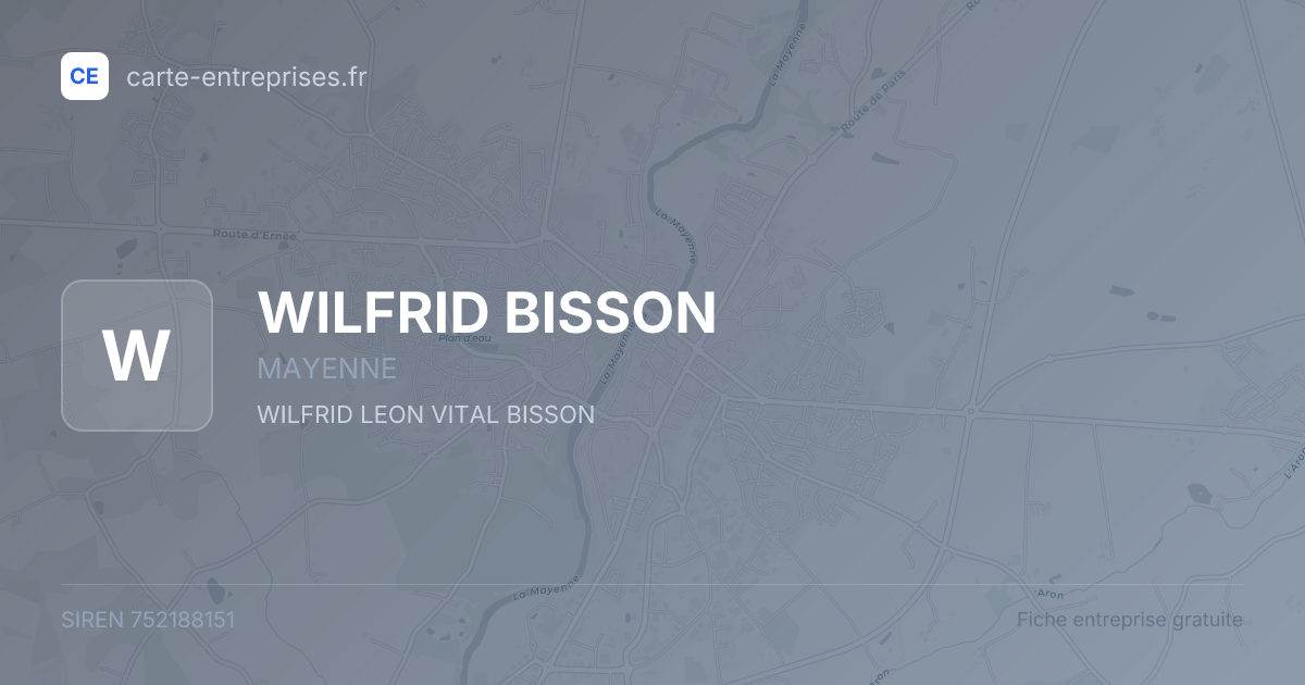 WILFRID BISSON — 752188151 — fiche entreprise