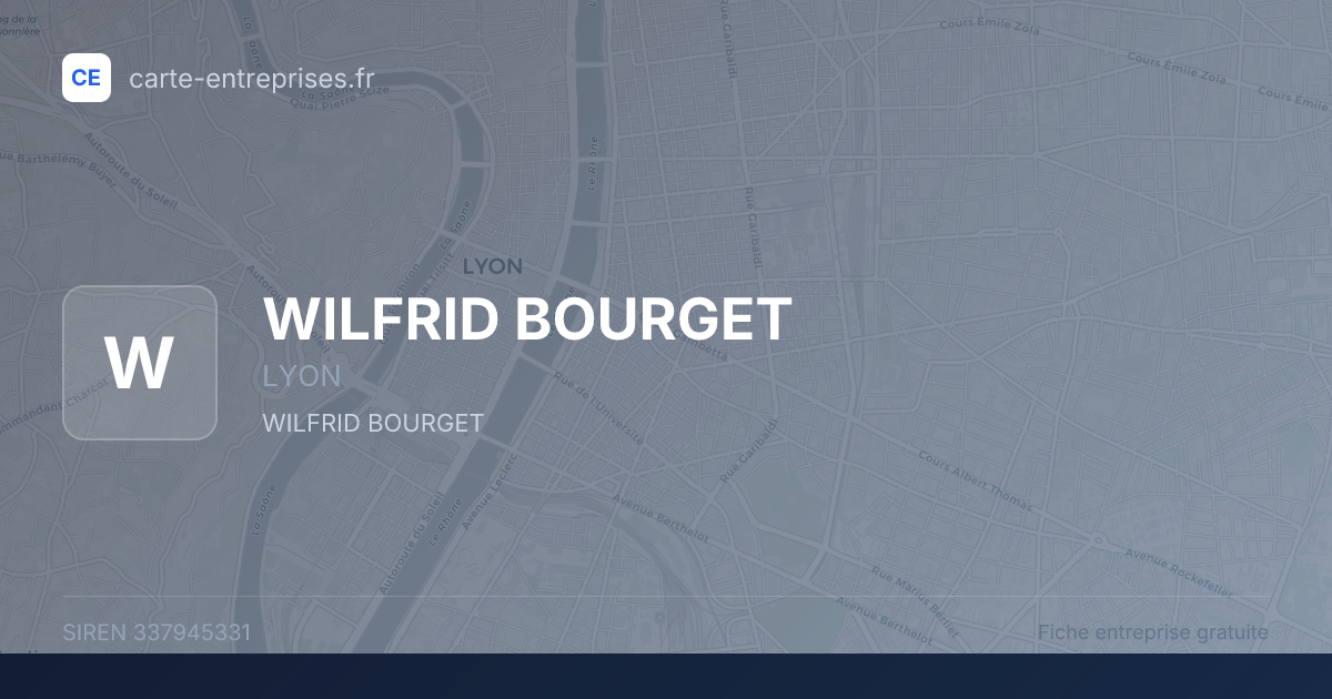 WILFRID BOURGET — 337945331 — fiche entreprise