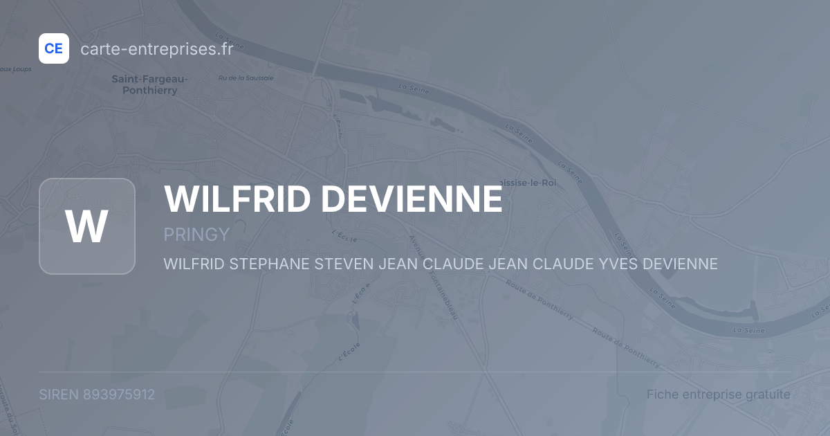 WILFRID DEVIENNE — 893975912 — fiche entreprise