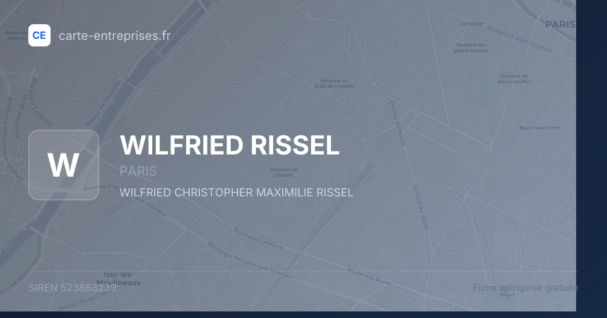 WILFRIED RISSEL — 523883239 — fiche entreprise