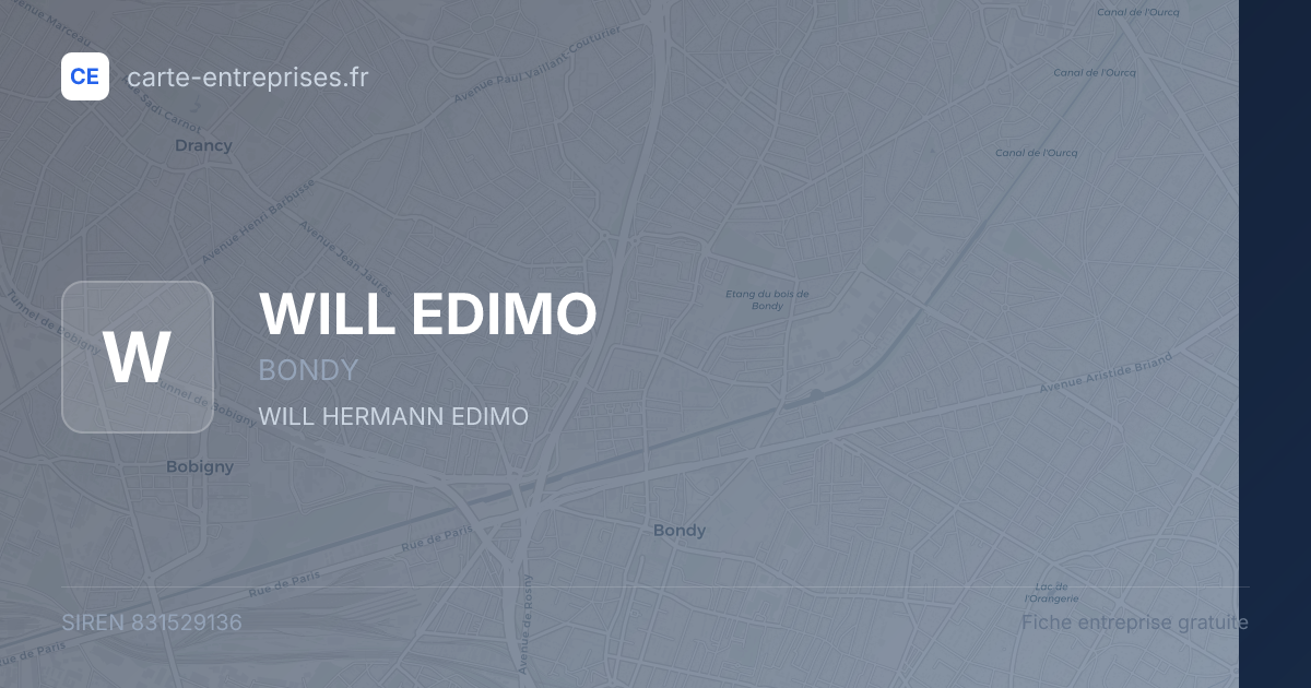 WILL EDIMO — 831529136 — fiche entreprise