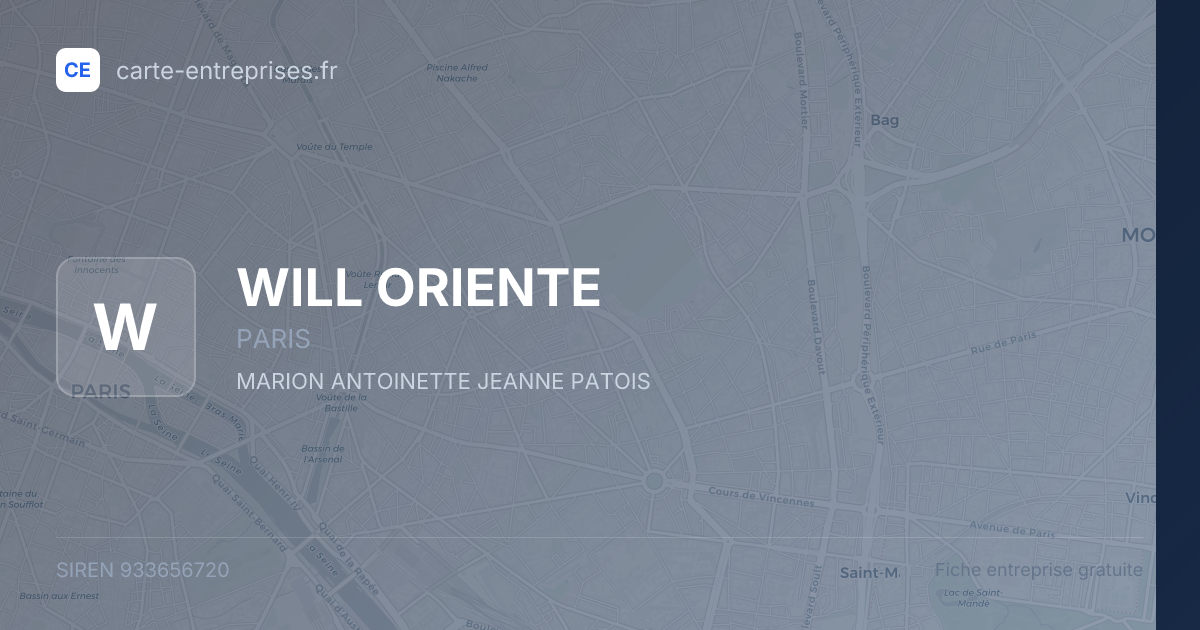 WILL ORIENTE — 933656720 — fiche entreprise