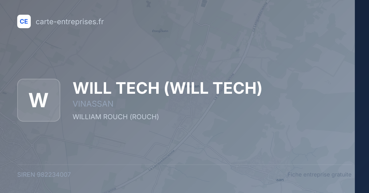 WILL TECH — 982234007 — fiche entreprise