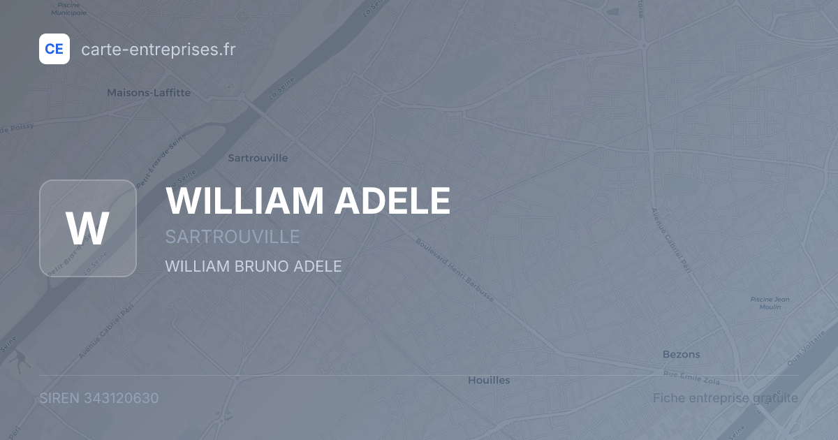 WILLIAM ADELE — 343120630 — fiche entreprise