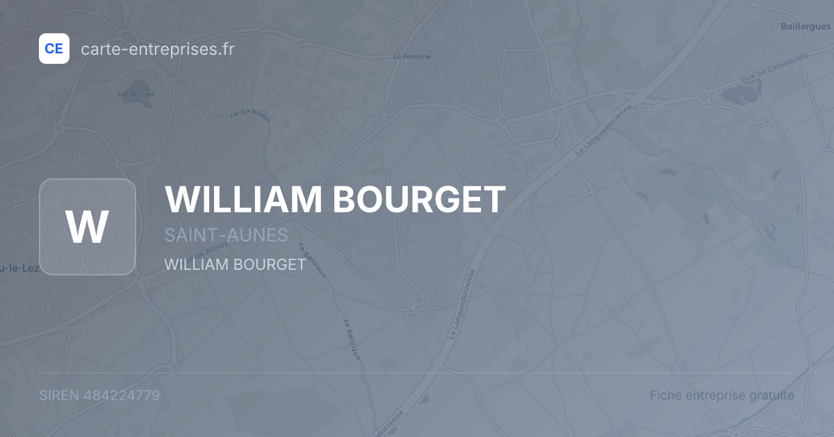 WILLIAM BOURGET — 484224779 — fiche entreprise