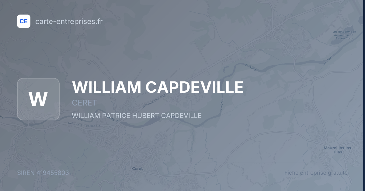 WILLIAM CAPDEVILLE — 419455803 — fiche entreprise