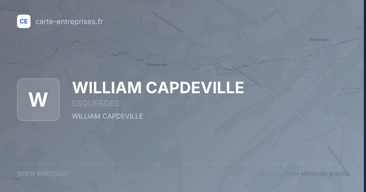 WILLIAM CAPDEVILLE — 809709587 — fiche entreprise