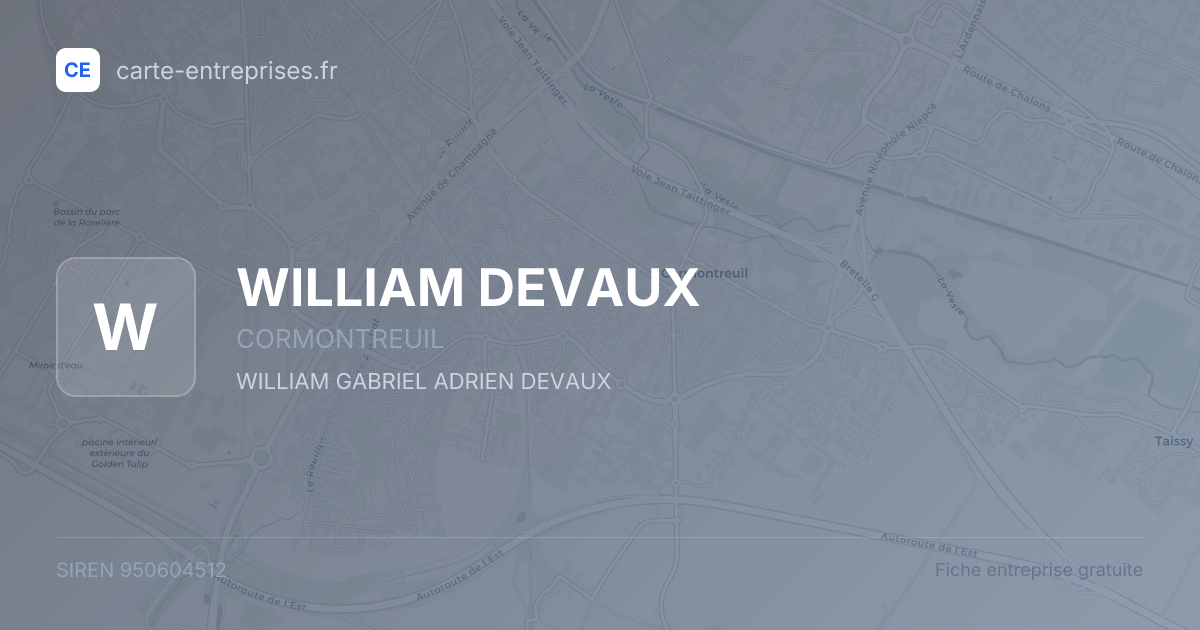 WILLIAM DEVAUX — 950604512 — fiche entreprise