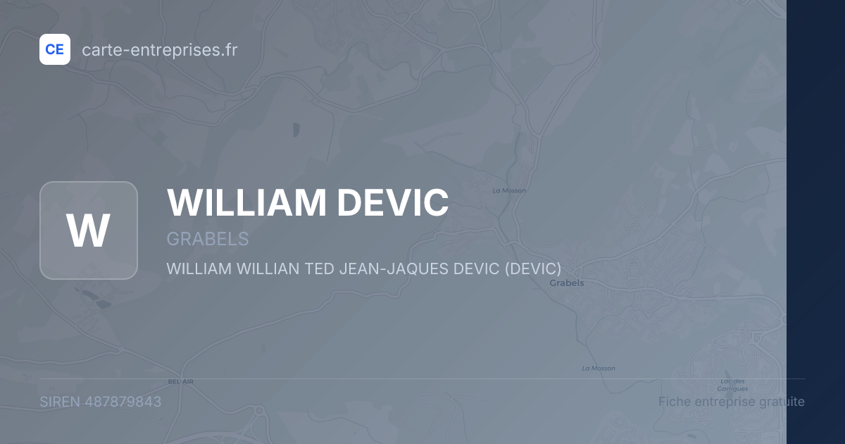 WILLIAM DEVIC — 487879843 — fiche entreprise