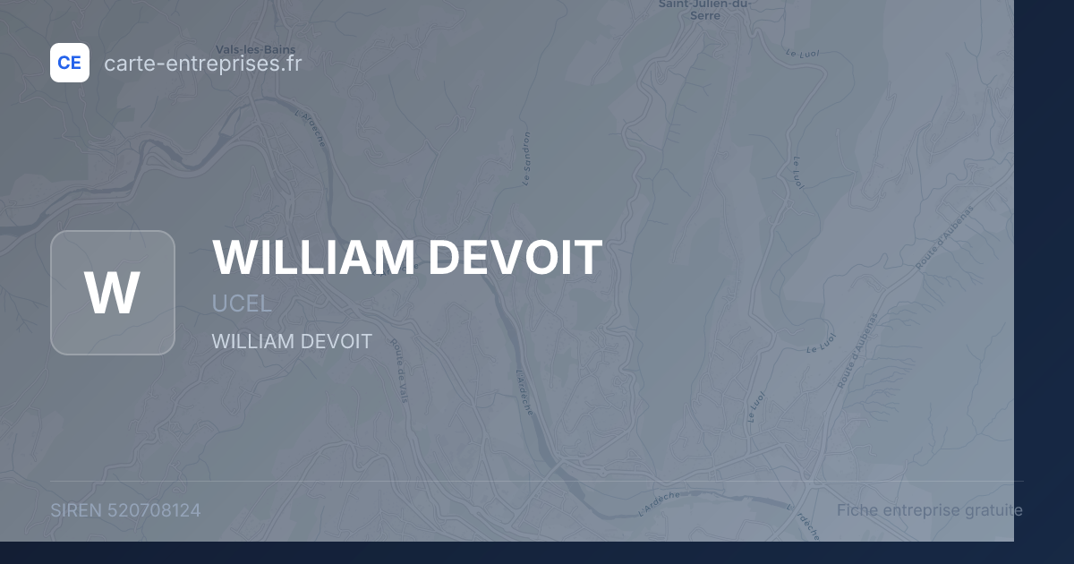 WILLIAM DEVOIT — 520708124 — fiche entreprise