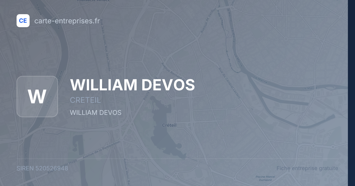 WILLIAM DEVOS — 520526948 — fiche entreprise