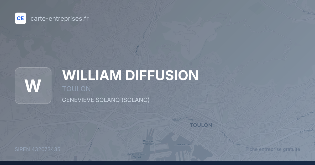 WILLIAM DIFFUSION — 432073435 — fiche entreprise