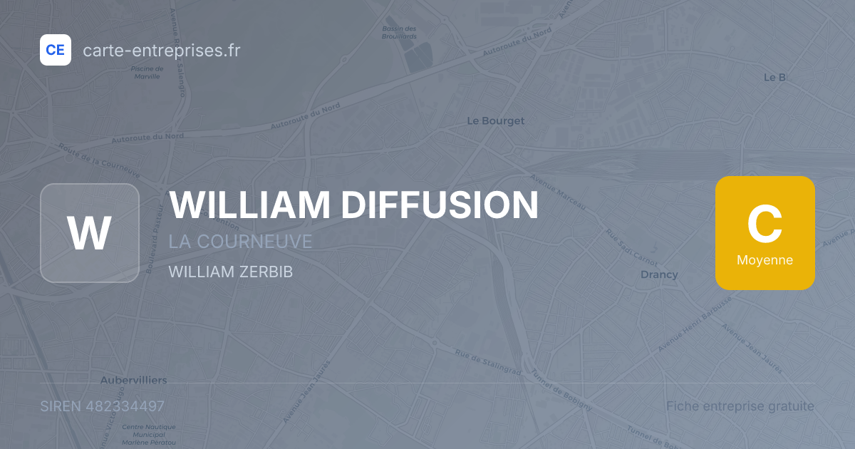WILLIAM DIFFUSION — 482334497 — fiche entreprise