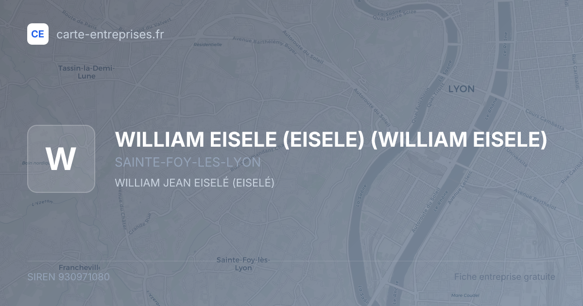 WILLIAM EISELE (EISELE) (WILLIAM EISELE) — 930971080 — fiche entreprise
