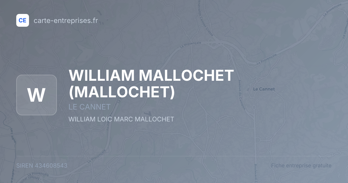 WILLIAM MALLOCHET (MALLOCHET) — 434608543 — fiche entreprise