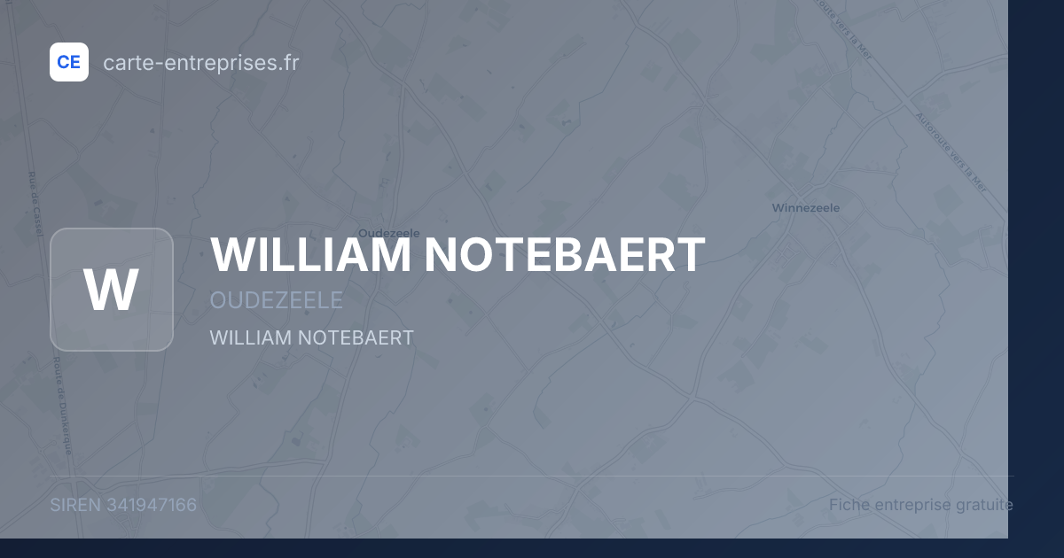 WILLIAM NOTEBAERT — 341947166 — fiche entreprise