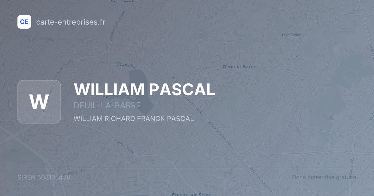 WILLIAM PASCAL — 503135428 — fiche entreprise