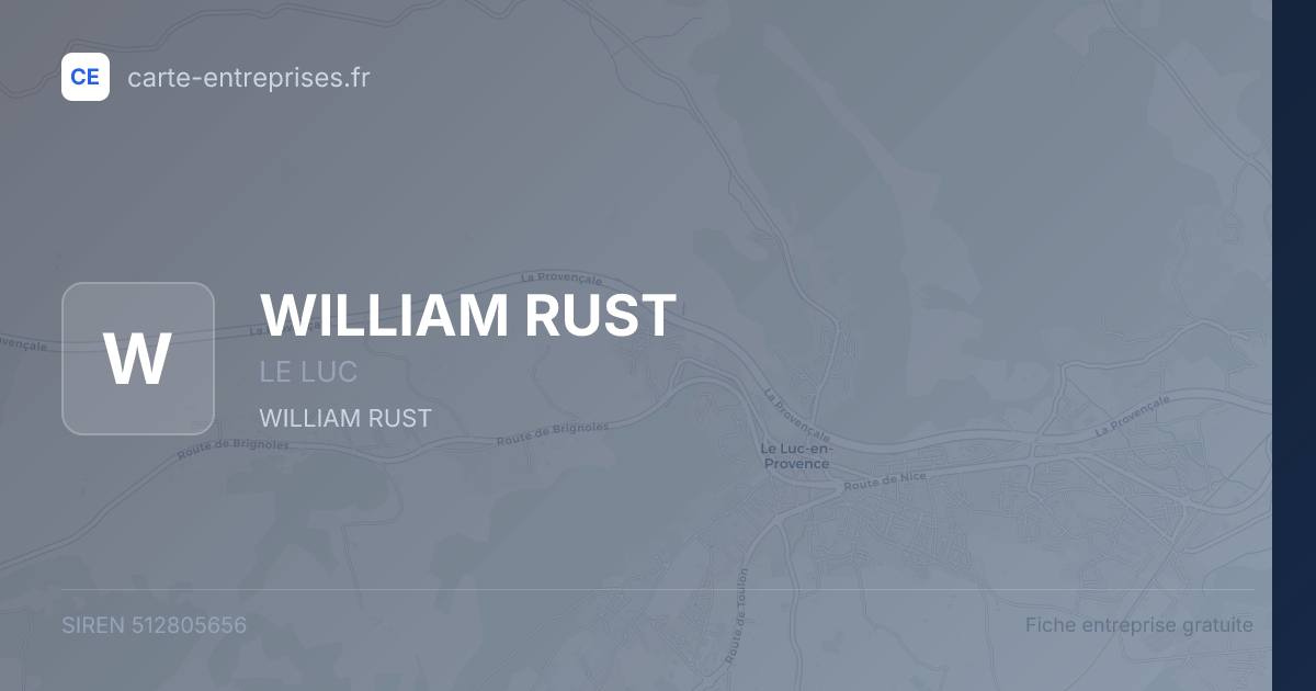WILLIAM RUST — 512805656 — fiche entreprise