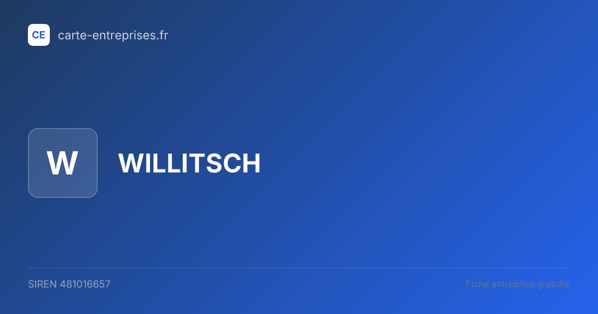 WILLITSCH — 481016657 — fiche entreprise