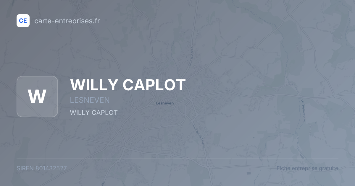 WILLY CAPLOT — 801432527 — fiche entreprise