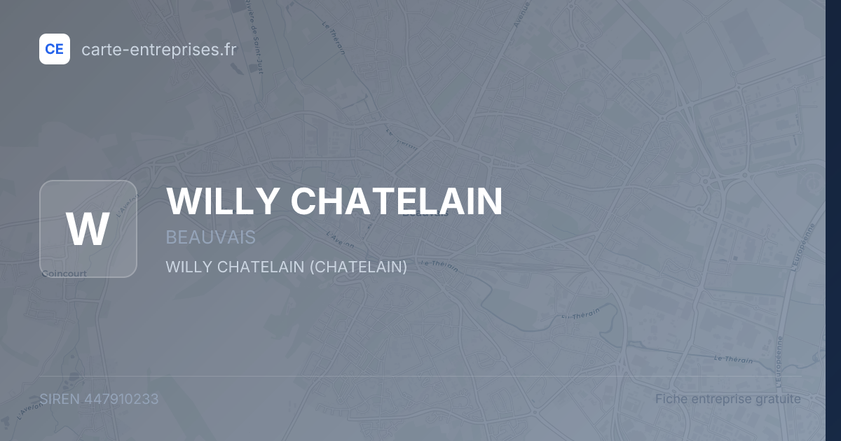 WILLY CHATELAIN — 447910233 — fiche entreprise