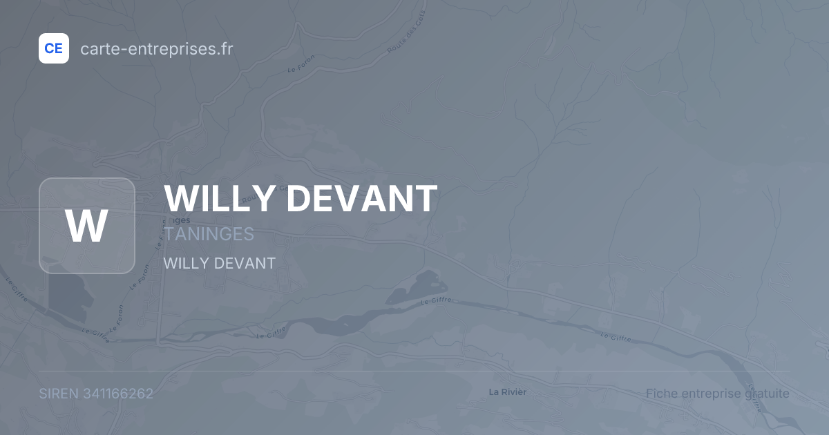 WILLY DEVANT — 341166262 — fiche entreprise