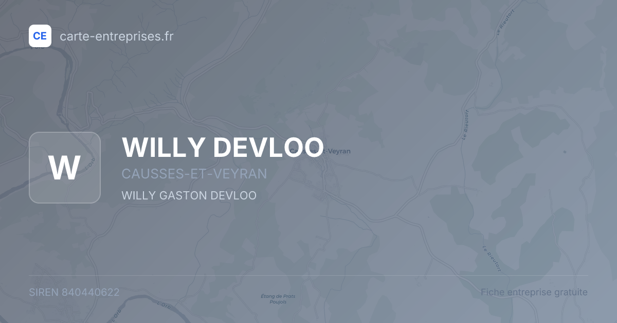 WILLY DEVLOO — 840440622 — fiche entreprise