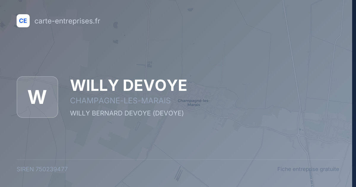 WILLY DEVOYE — 750239477 — fiche entreprise