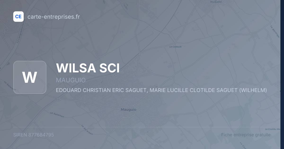 WILSA SCI — 877684795 — fiche entreprise