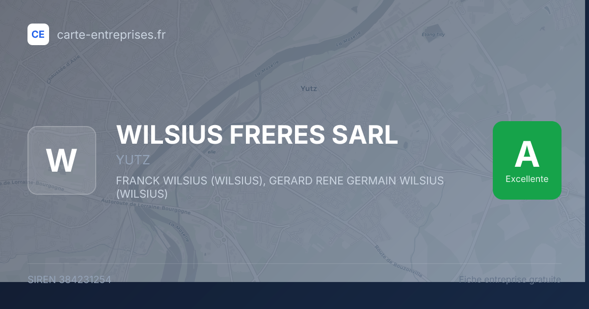 WILSIUS FRERES SARL — 384231254 — fiche entreprise