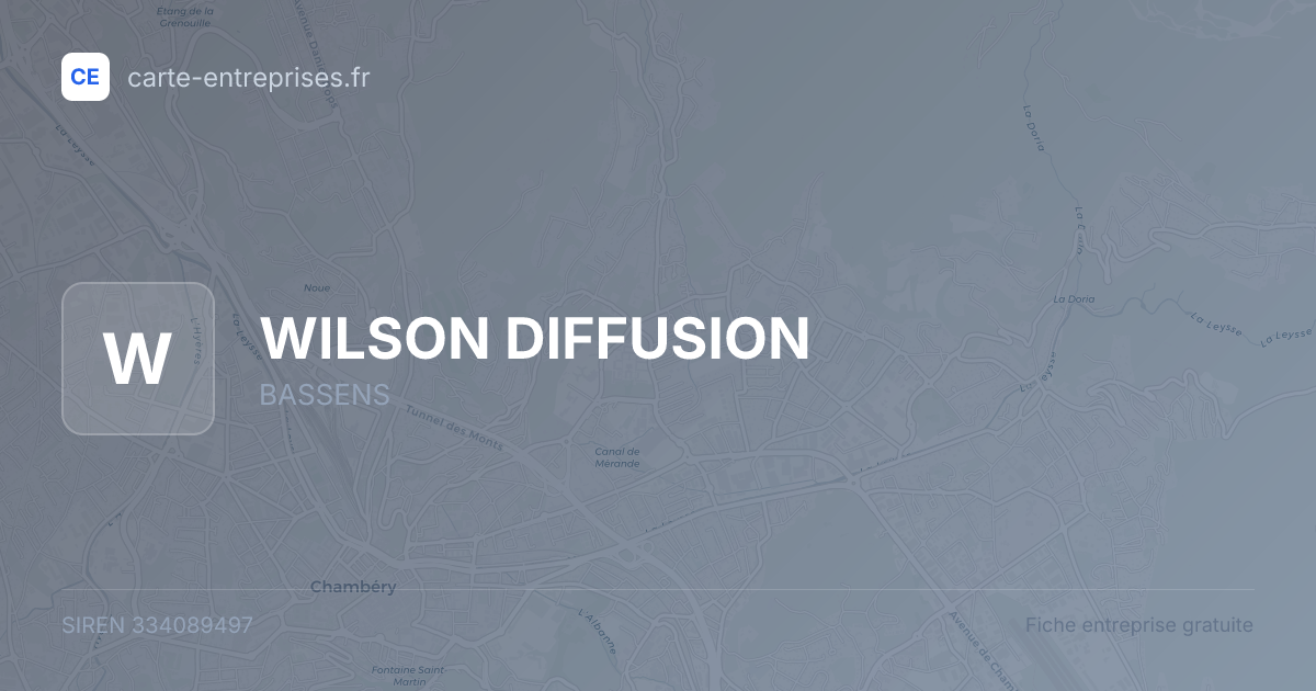 WILSON DIFFUSION — 334089497 — fiche entreprise