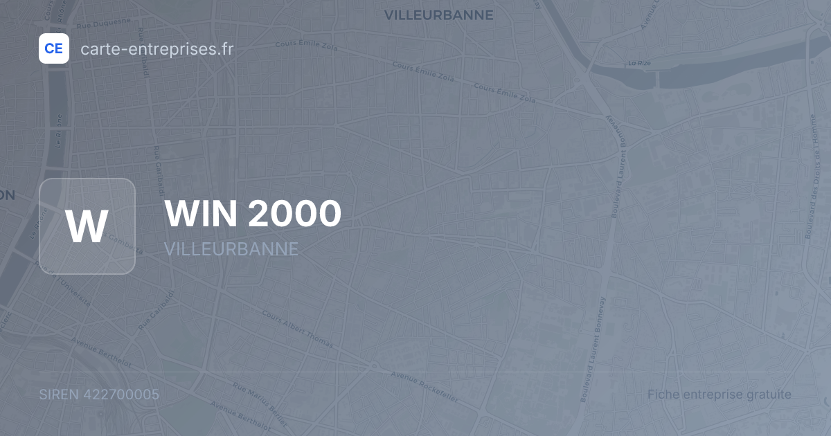 WIN 2000 — 422700005 — fiche entreprise