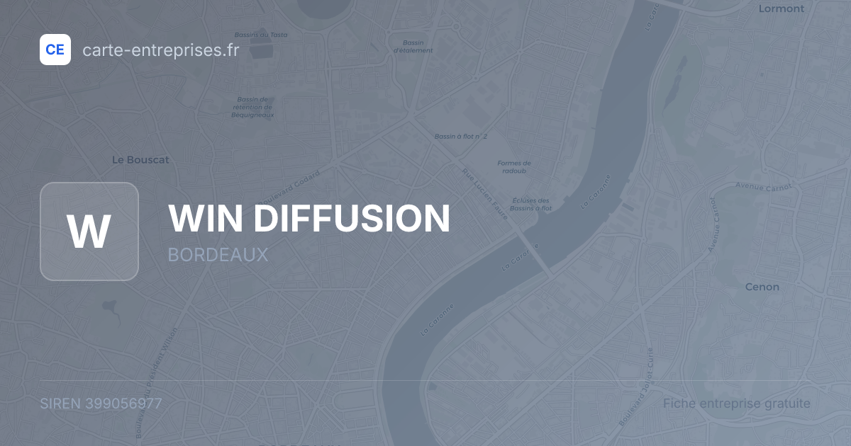 WIN DIFFUSION — 399056977 — fiche entreprise