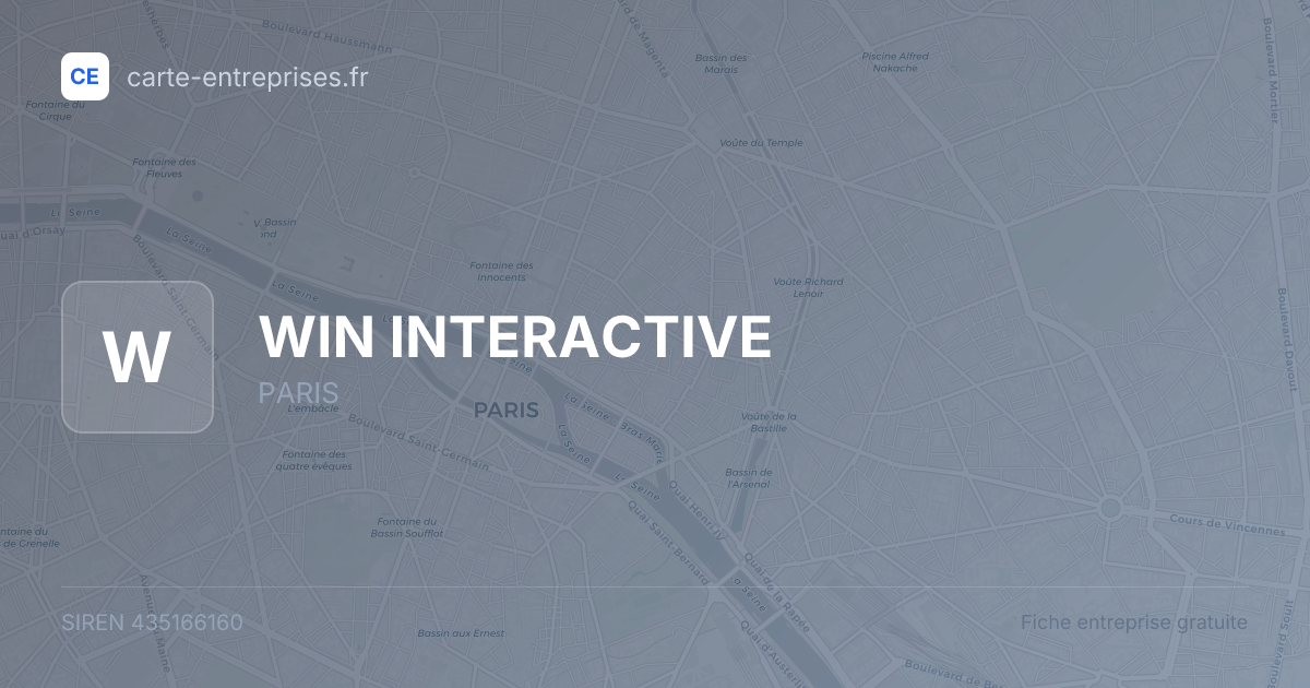 WIN INTERACTIVE — 435166160 — fiche entreprise