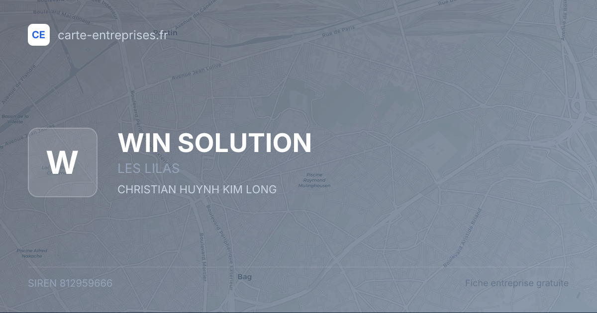 WIN SOLUTION — 812959666 — fiche entreprise