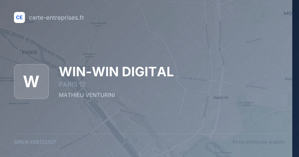 WIN-WIN DIGITAL — 498122407 — fiche entreprise
