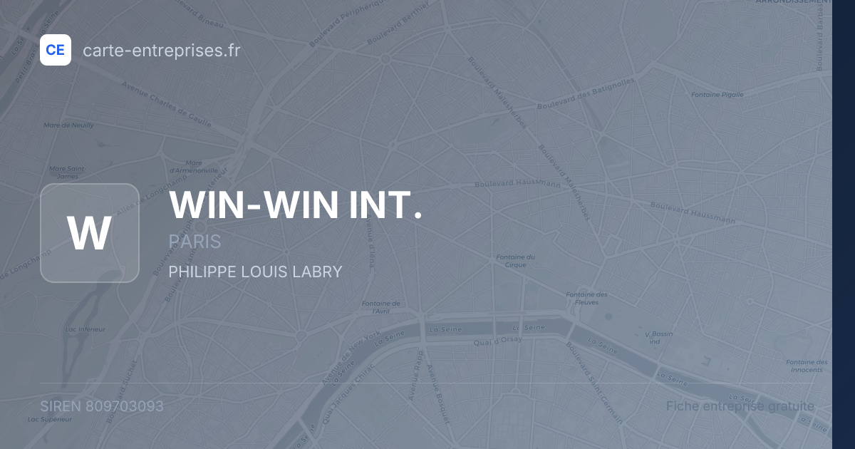 WIN-WIN INT. — 809703093 — fiche entreprise