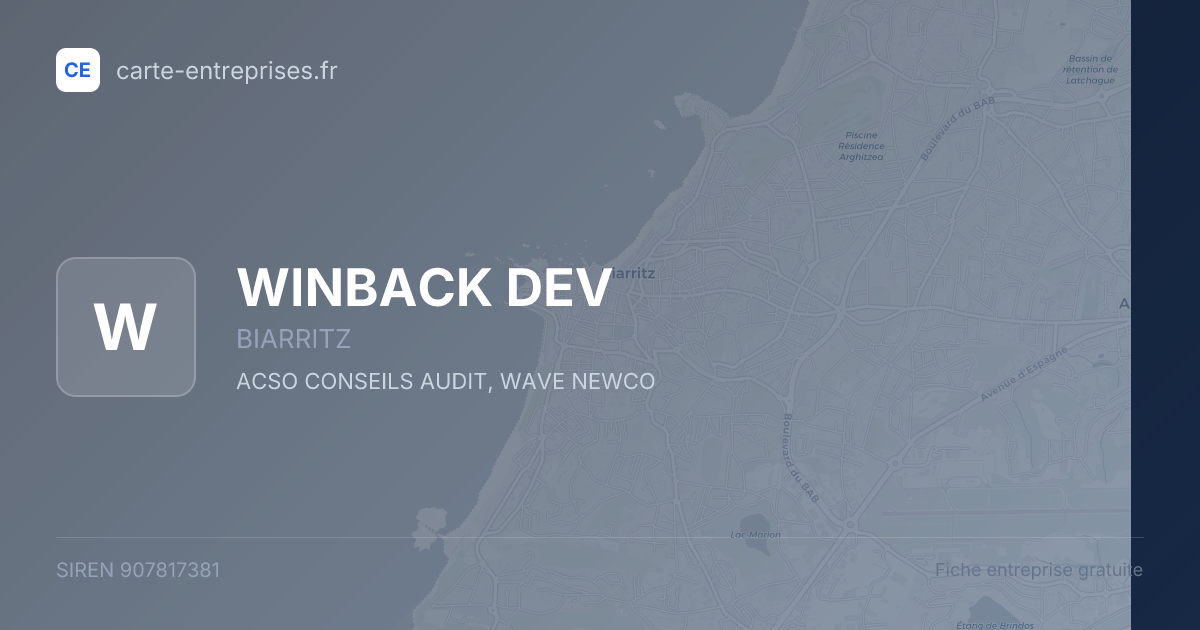 WINBACK DEV — 907817381 — fiche entreprise