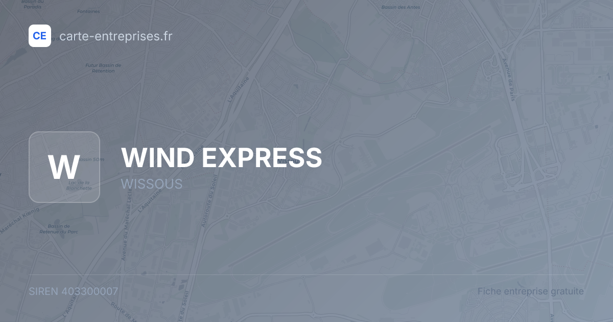 WIND EXPRESS — 403300007 — fiche entreprise
