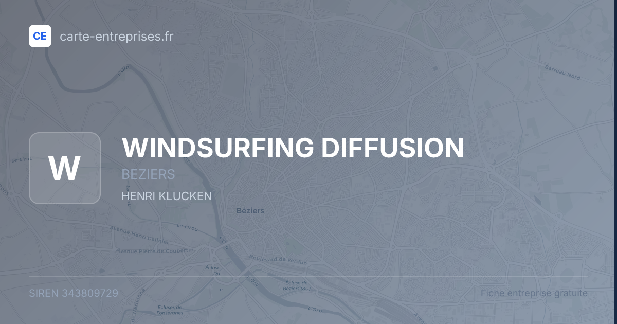 WINDSURFING DIFFUSION — 343809729 — fiche entreprise